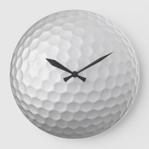 White Dimpled Golf Ball Texture Large Clock