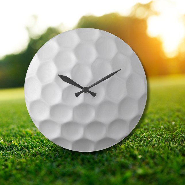 White Dimpled Golf Ball Texture Large Clock (Creator Uploaded)