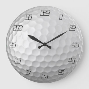 White Dimpled Golf Ball Texture Large Clock