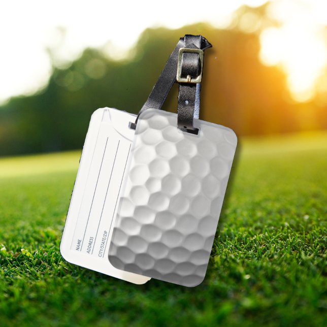 White Dimpled Golf Ball Texture Luggage Tag (Creator Uploaded)