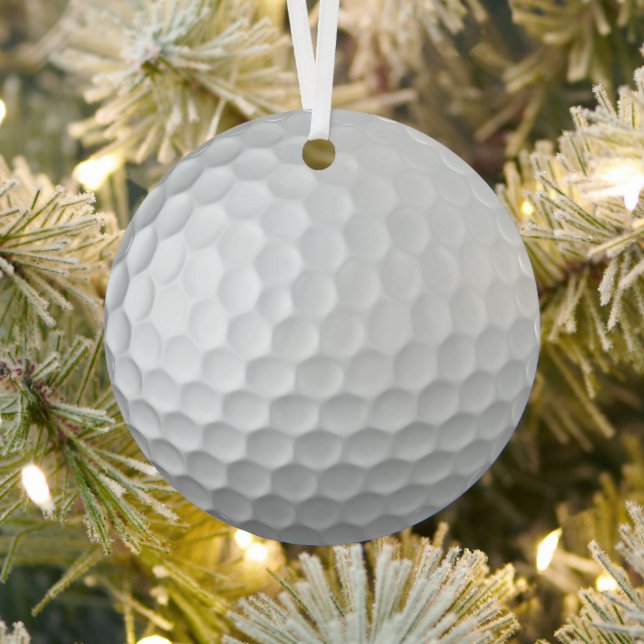 White Dimpled Golf Ball Texture Metal Tree Decoration (Insitu)