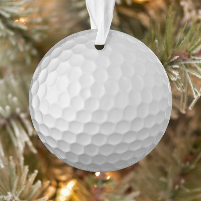White Dimpled Golf Ball Texture Ornament (Tree)