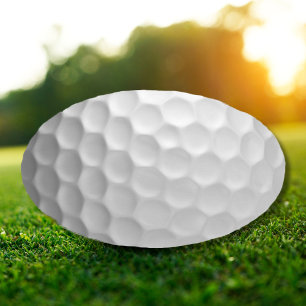 White Dimpled Golf Ball Texture Oval Sticker