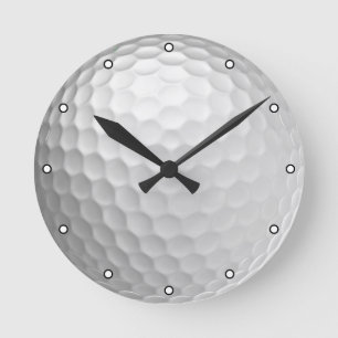 White Dimpled Golf Ball Texture Round Clock