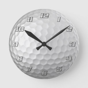 White Dimpled Golf Ball Texture Round Clock