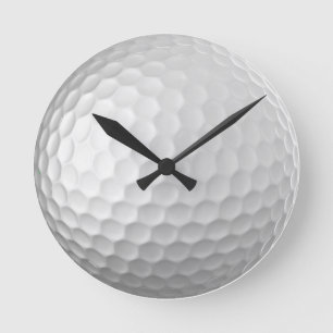 White Dimpled Golf Ball Texture Round Clock