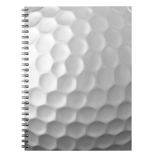 White Dimpled Golf Ball Texture Spiral Notebook (Front)