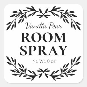 White DIY Room Spray Labels
