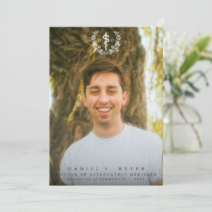 White Doctor of Osteopathic Medicine Graduation Announcement