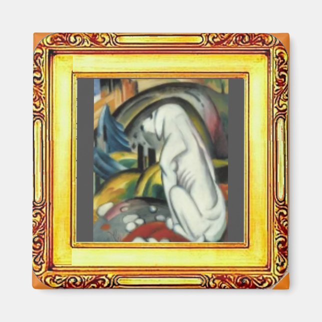 White Dog  by Franz Marc Magnet (Front)