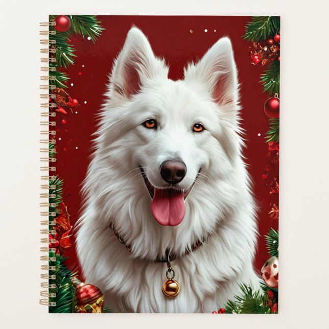 🎁White Dog Christmas Planner Holiday Gift ✨ (Front)