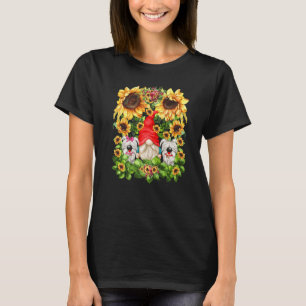 White Dog Graphic For Yorkie Mom And Dad Sunflower T-Shirt
