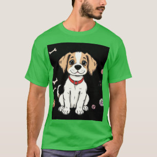 White dog green t-shirt