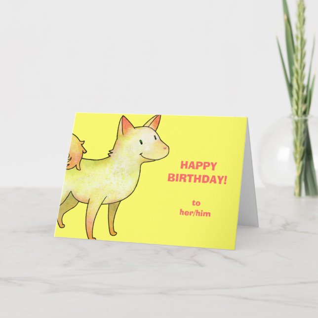 White Dog Greeting Card(customisable) Card (Front)