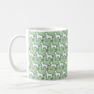 White Dog Mint Green Coffee Mug