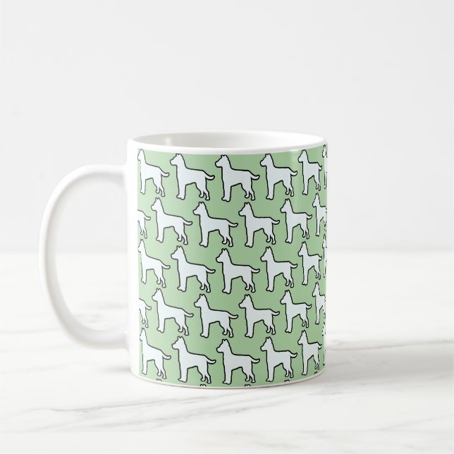 White Dog Mint Green Coffee Mug (Left)