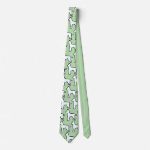 White Dog Mint Green Tie