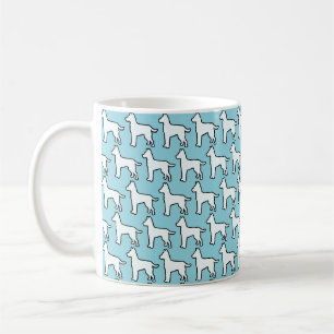 White Dog Pastel Blue Coffee Mug