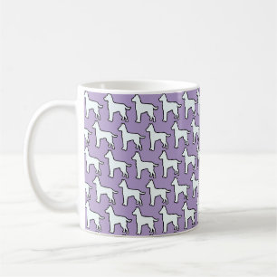 White Dog Pastel Purple    Coffee Mug
