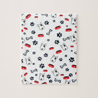 White dog Pattern Jigsaw Puzzle
