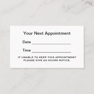 White Dog Paw on black Pet Grooming Service Appointment Card