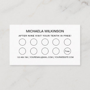 White Dog Paw on black Pet Grooming Service Loyalty Card