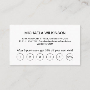 White Dog Paw on black Pet Grooming Service Loyalty Card