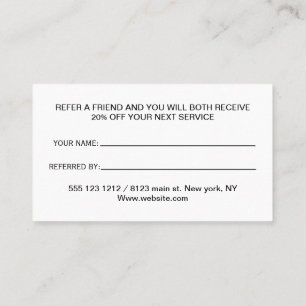  White Dog Paw on black Pet Grooming Service  Referral Card