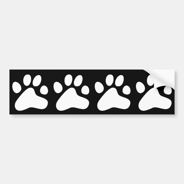 White Dog Paws Bumper Sticker (Front)