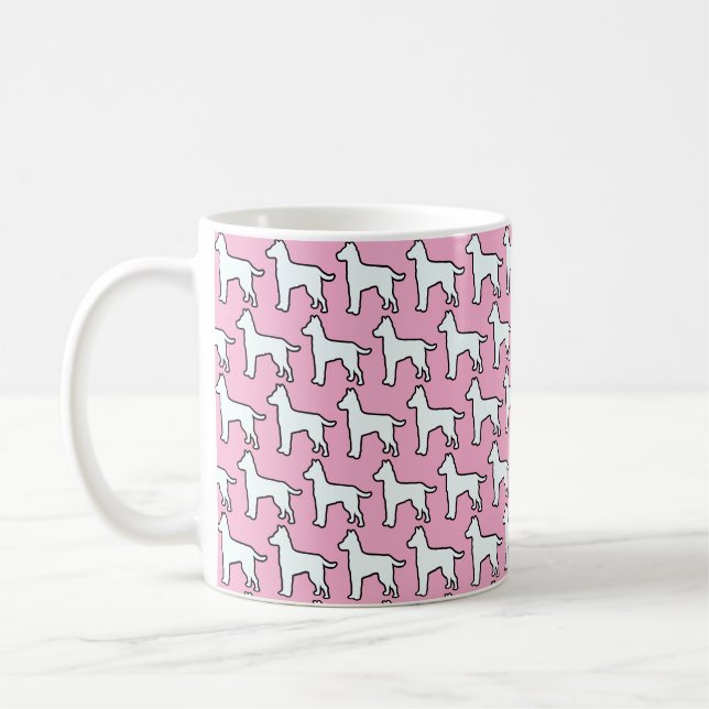White Dog Pink  Coffee Mug (Left)