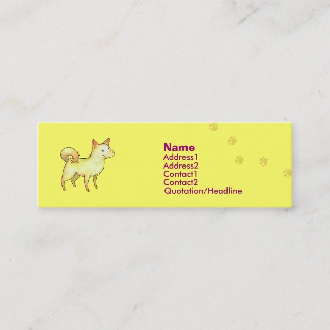 White Dog Profile Card (Front)