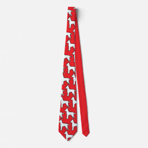 White Dog Red Tie