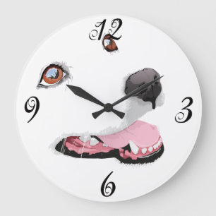 White Dog Wall Clock