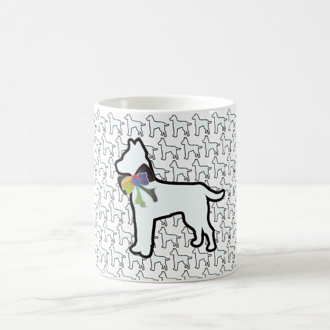 White Dog With Bow   Coffee Mug (Center)