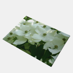 White Dogwood Flower Blossoms  Doormat