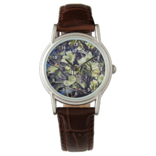 White Dogwood Flower Blossoms Personalised Watch