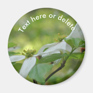 White Dogwood Flower Pair Personalised Magnet