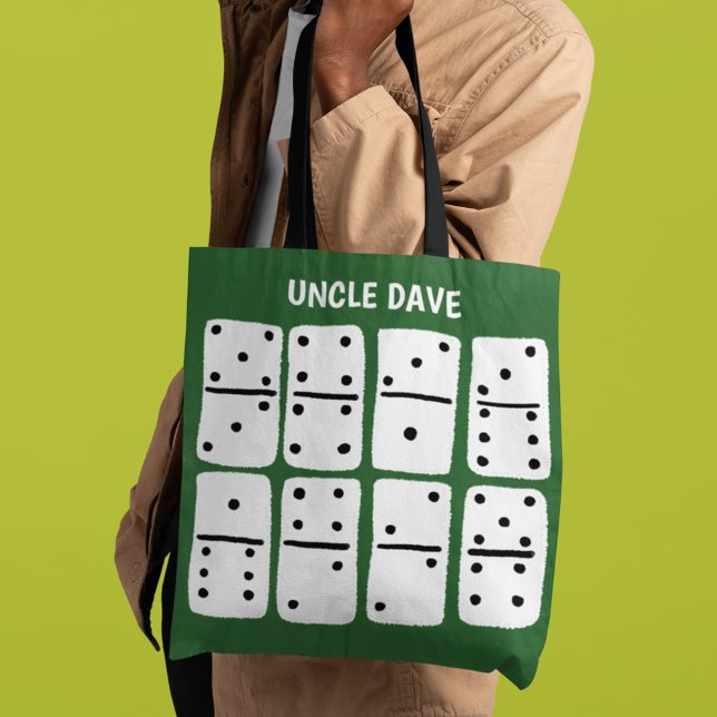 White Dominoes on Green Personalised Tote Bag (Creator Uploaded)