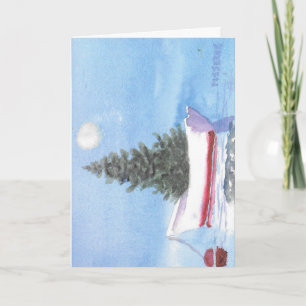 White Dory Christmas Tree in the Harbor Holiday Card