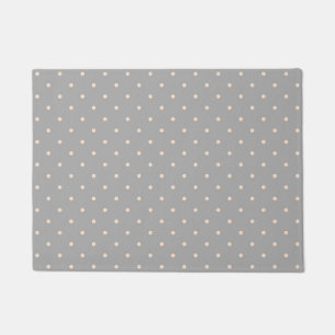 White Dot Grey Background Elegant Polka Dot Dotted Doormat