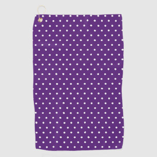 White Dot Purple Background Elegant Polka Dot Golf Towel