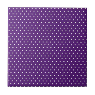 White Dot Purple Background Elegant Polka Dot Tile