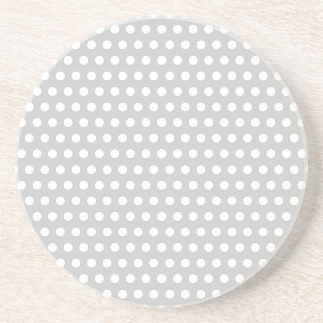 White Dots on Light Grey Coaster (Front)