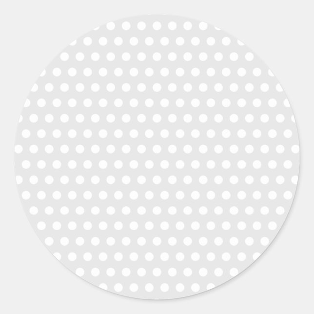 White Dots on Pale Grey Classic Round Sticker (Front)