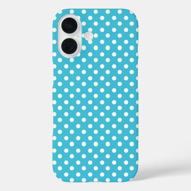 White Dots On Turquoise Case-Mate iPhone Case (Back)