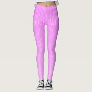 White dots pink pattern leggings