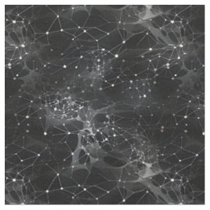 White Dots & Webs on Black Fabric