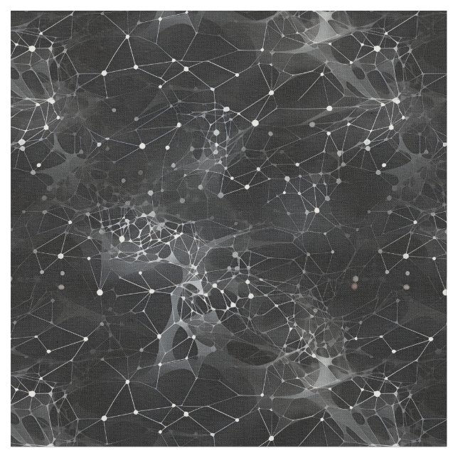 White Dots & Webs on Black Fabric (Close Up)