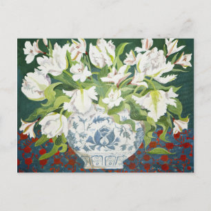 White double tulips and alstroemerias 2013 postcard