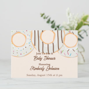 White Doughnut Delight Baby Shower Invitation